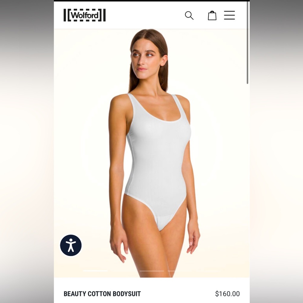 Wolford White scoop neck thong bodysuit